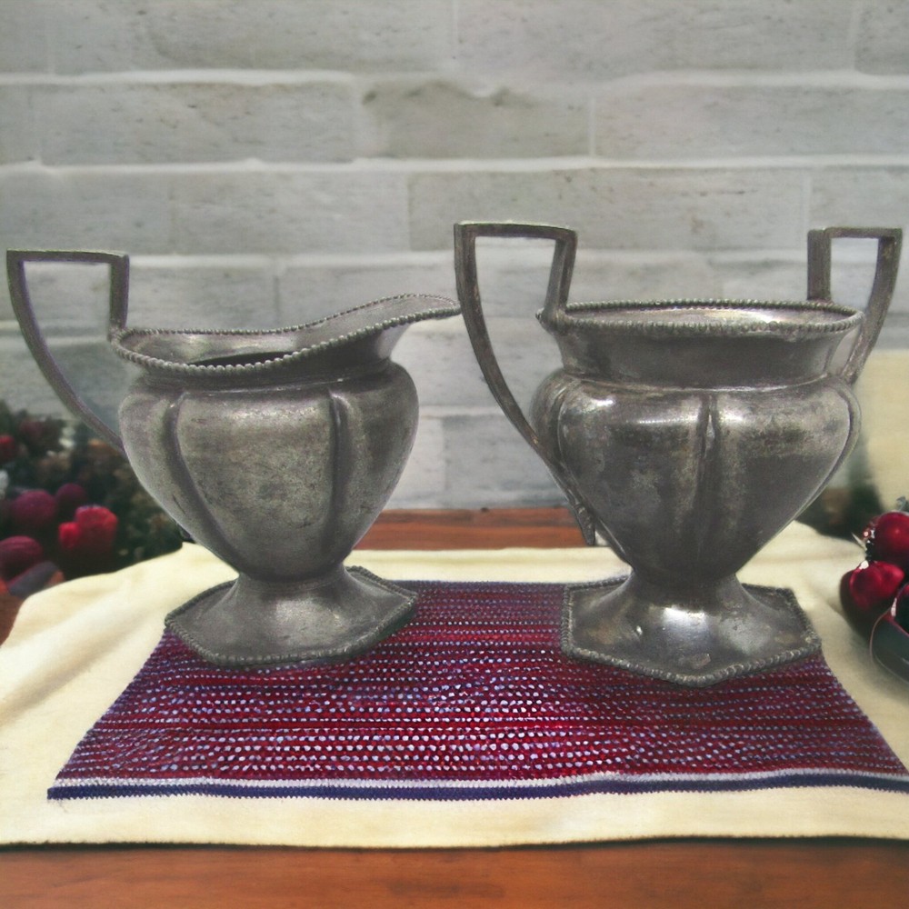 Antique E.G. Webster Sugar Bowl and Creamer