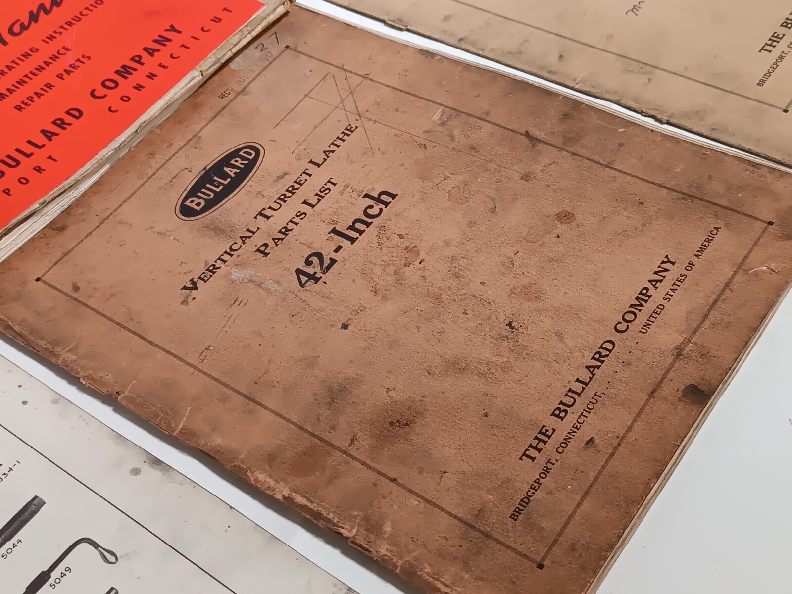 Lot of 7 Bullard Cut Master Vertical Turret Lathe Service & Instruction Manuals