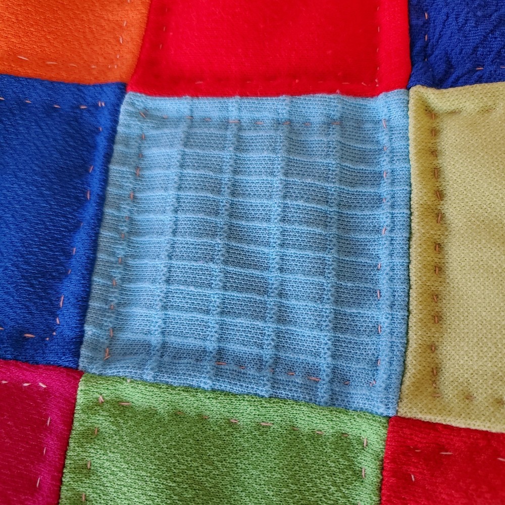 Vintage Handmade Quilt Square Patchwork Pattern 94x86" Queen