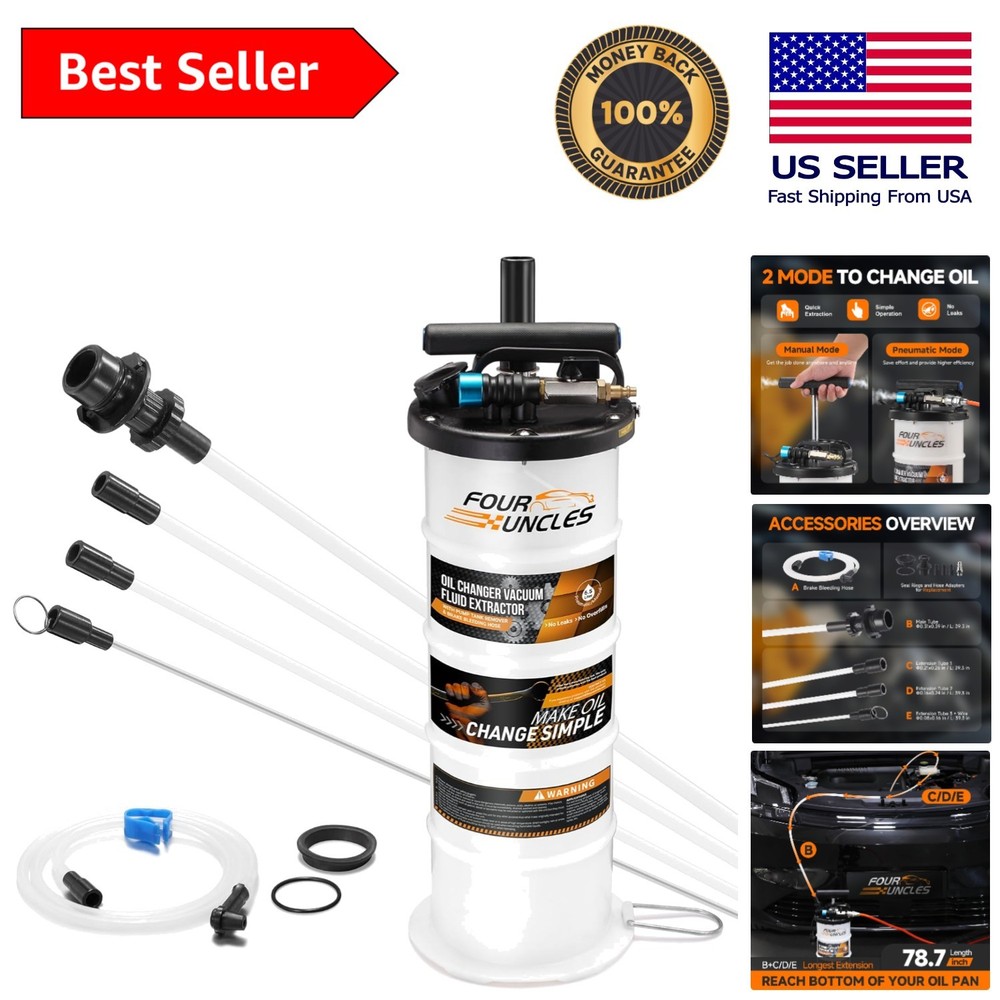 6.5L Pneumatic Oil Extractor with 4 Tubes - Ultimate Solution for Fluid Changes