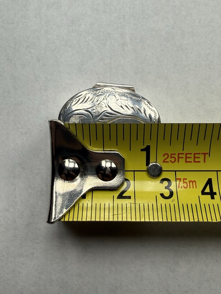 Vintage Solid Sterling Silver Oval Shape Etched Pattern Snuff/Pill Box - 5.7g