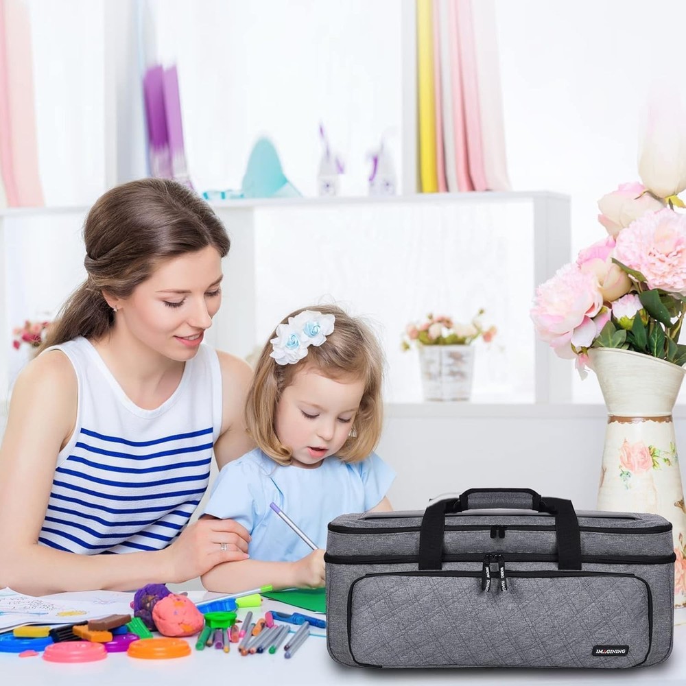 Carrying Case for Cricut Maker 3, Maker 4, Double-Layer Machine Bag with Cover
