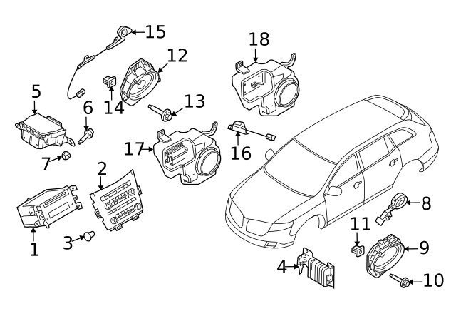 Genuine Ford Rear Dr Speaker AE9Z-18808-M