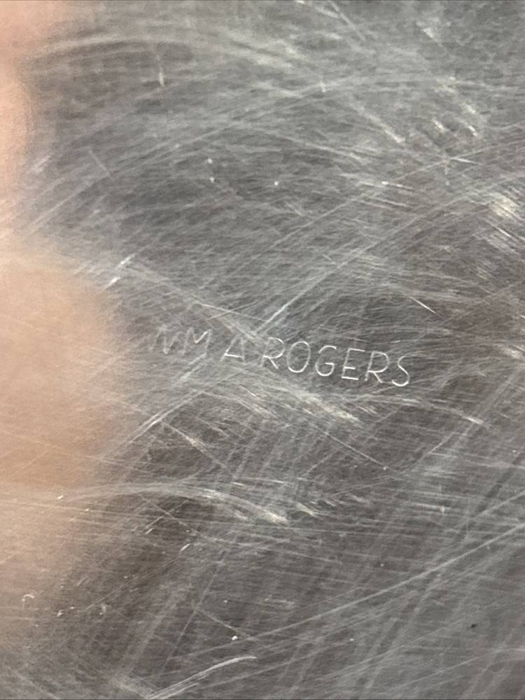 Pair (2) monogrammed “A” Silver Plated 6” Plates, Wm A Rogers, 8 available