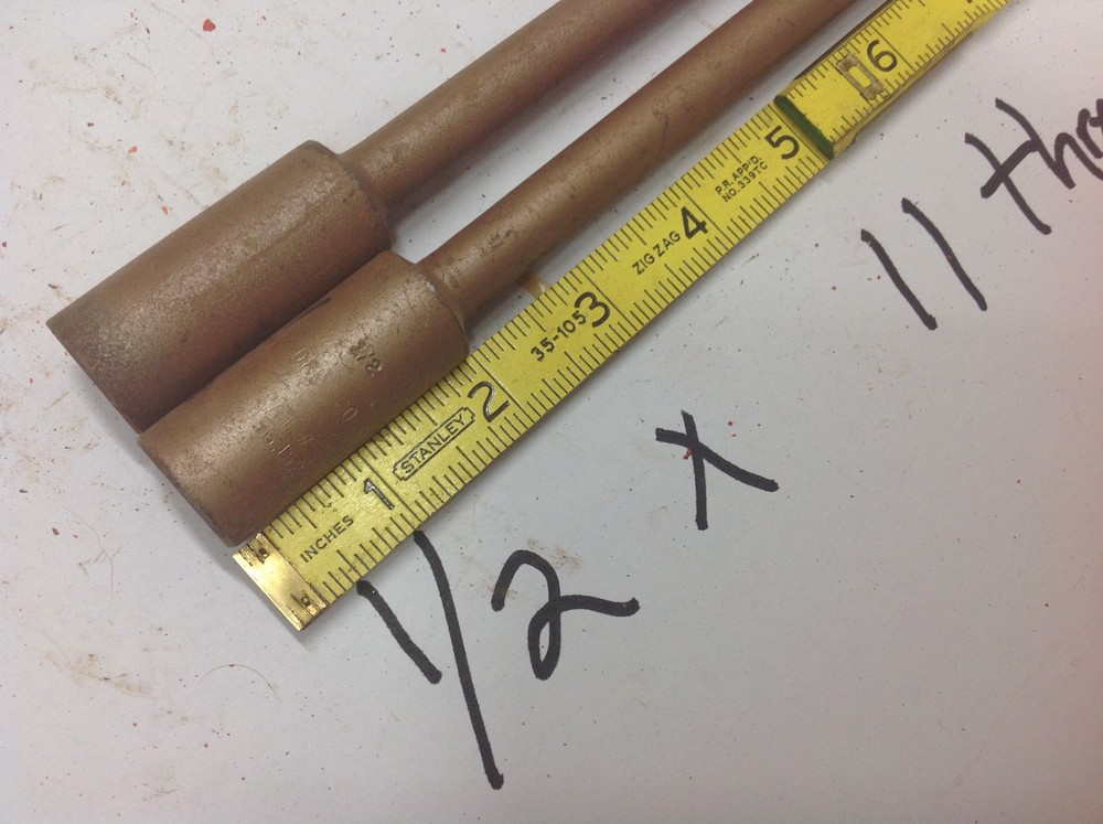 (2) Drillco 1/2" x 10" x 11 Thread Concrete Masonry Core Drill Bit. NOS