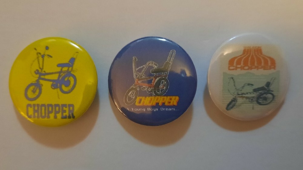 RALEIGH CHOPPER 25mm  BADGE x3