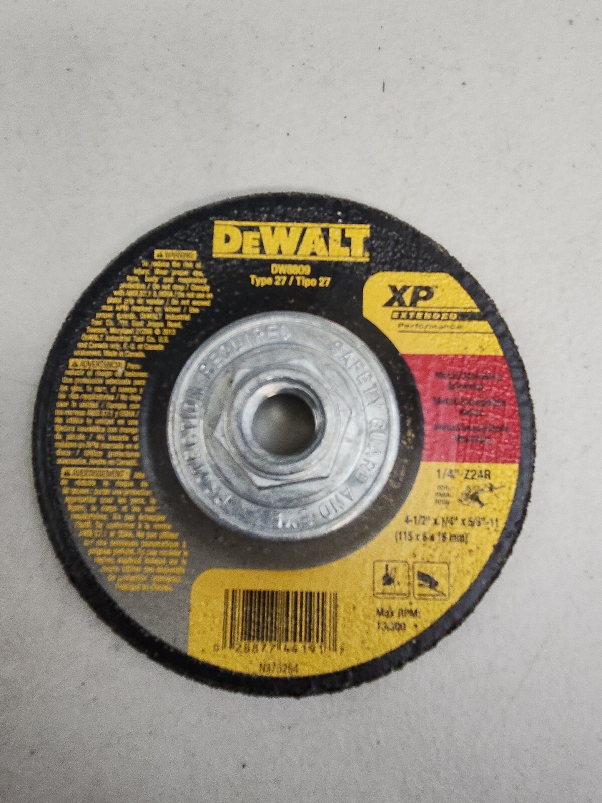 Dewalt DW 8809 4 1/2 " X 1/4" X 5/8-11" Grinding Wheel 10 Pack