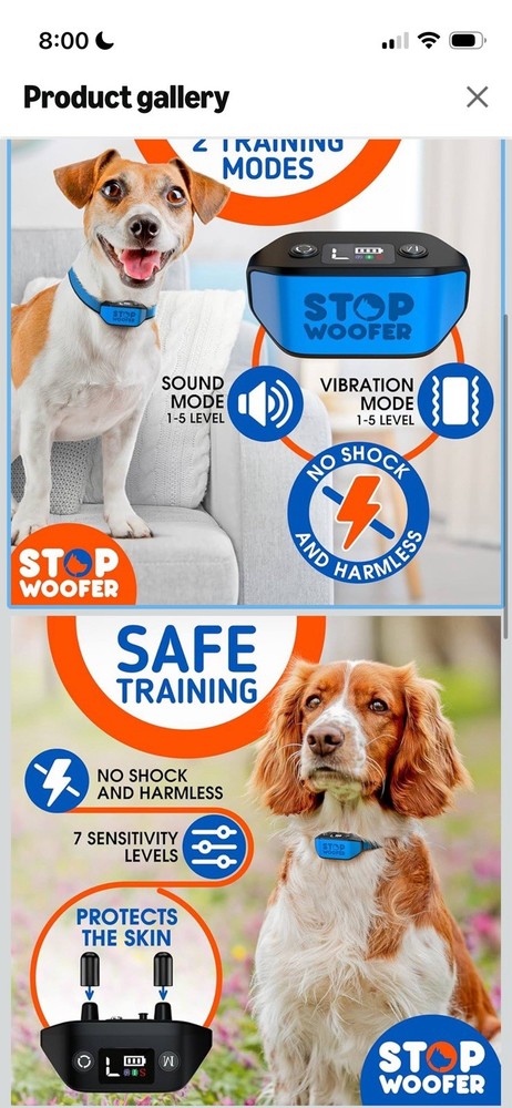 Stop Woofer Dog Bark Training Collar Stopwoofer 5 Modes
