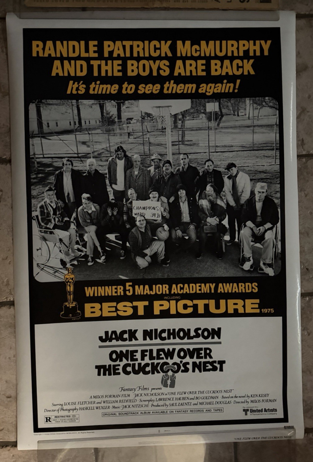 1978 One Flew Over the Cuckoo's Nest Movie poster R780109 Size 27" X 41"