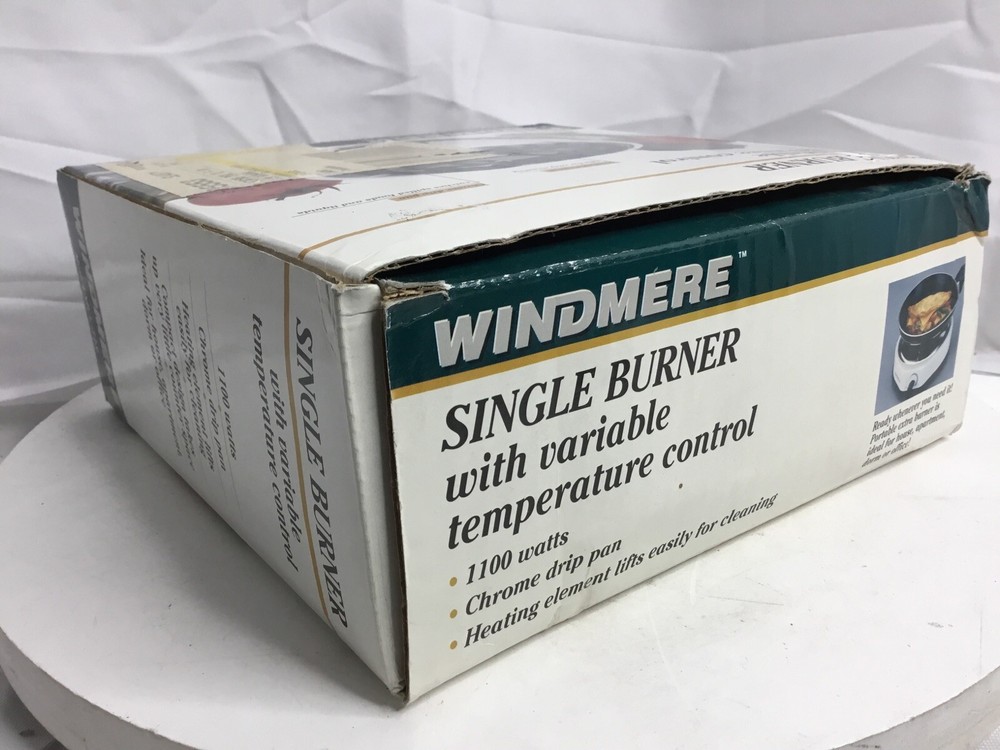 NEW Windmere Single Burner Variable Temperature Control 1100 Watts