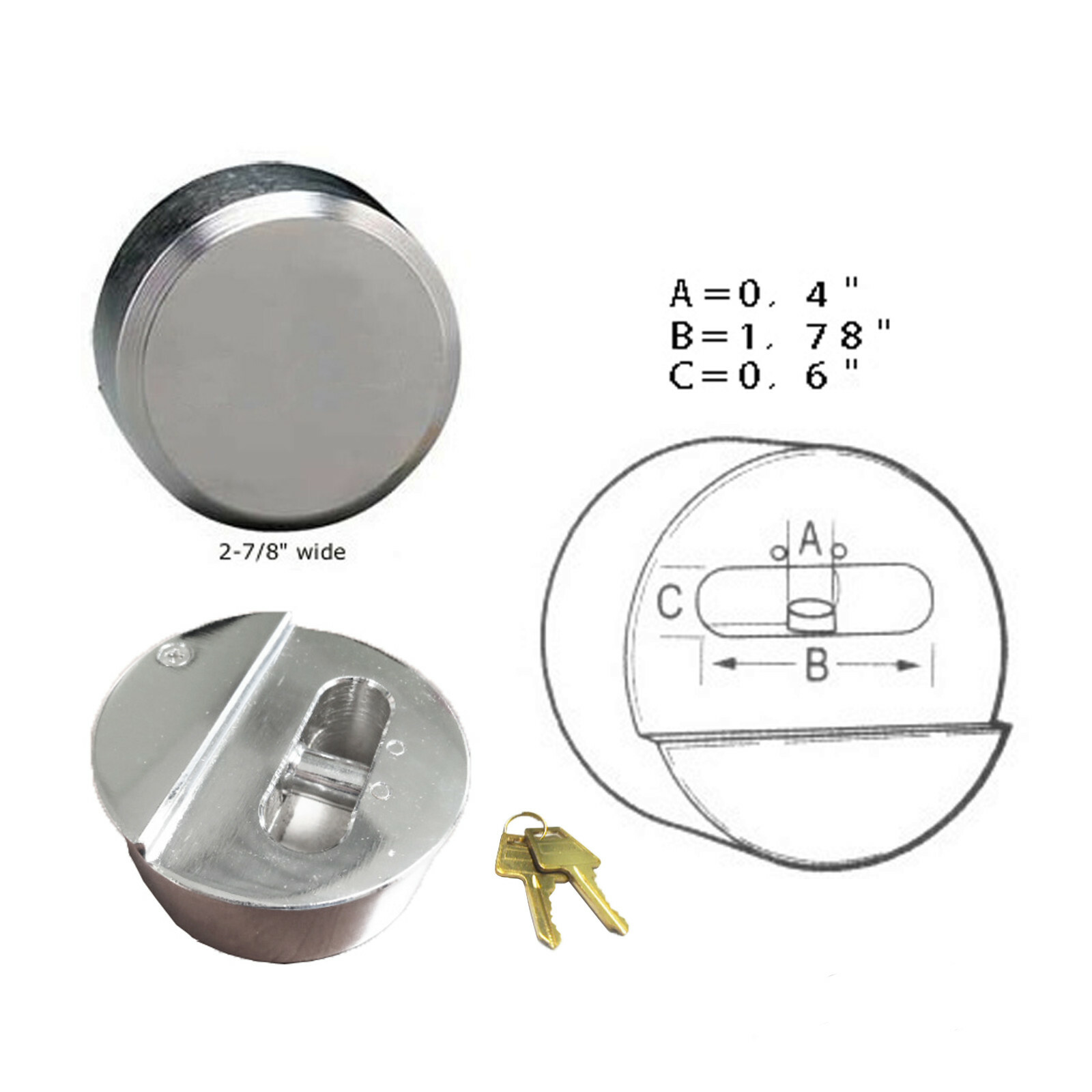 4PCS Hidden Shackle Hockey Puck Round Padlock van trailer door lock 2-7/8" 73mm