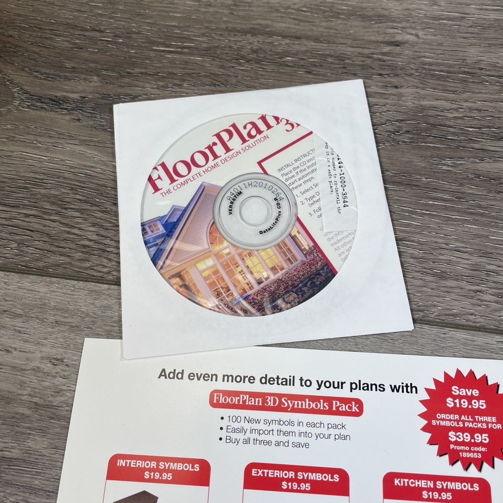 FLOOR PLAN 3D Version 10 PC CD-ROM & Manual IMSI 1997-2005