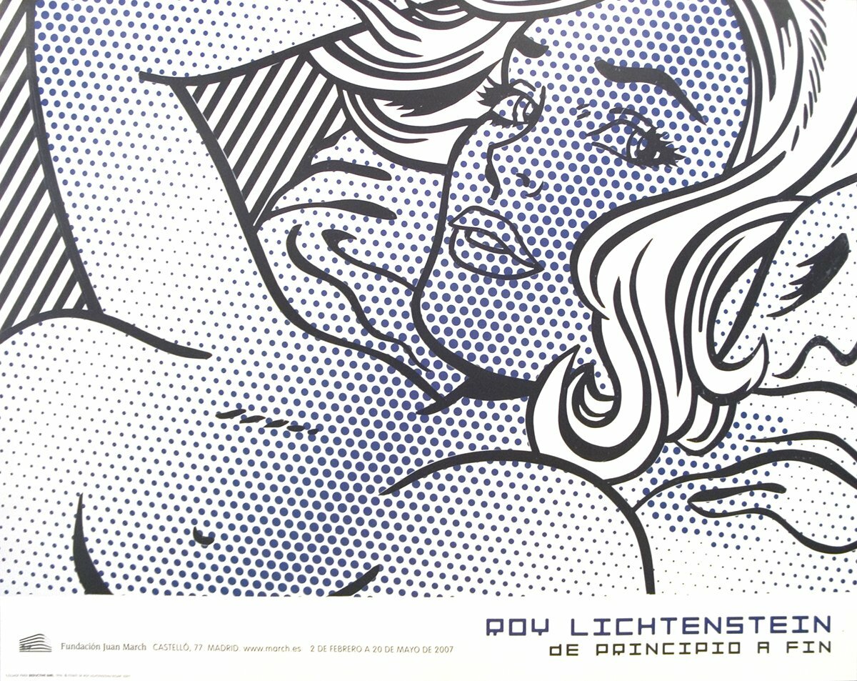 ROY LICHTENSTEIN Seductive Girl 26.75" x 33.75" Poster 2007 Pop Art Black & Whit