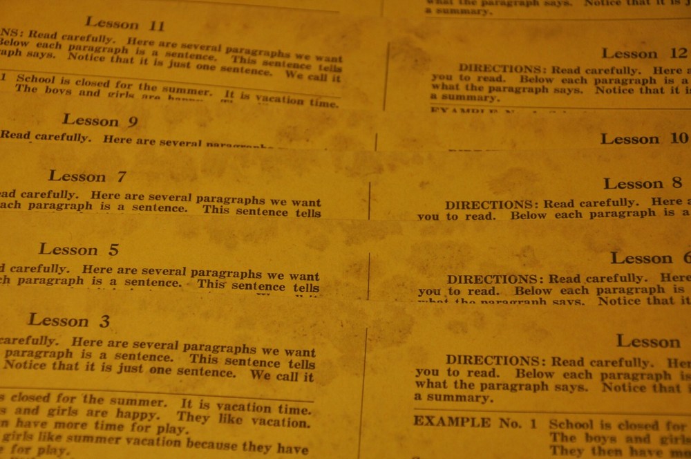 1925 Summarizing Paragraphs Self Supervised Seat Work 7th 8th Grade Learning Mat