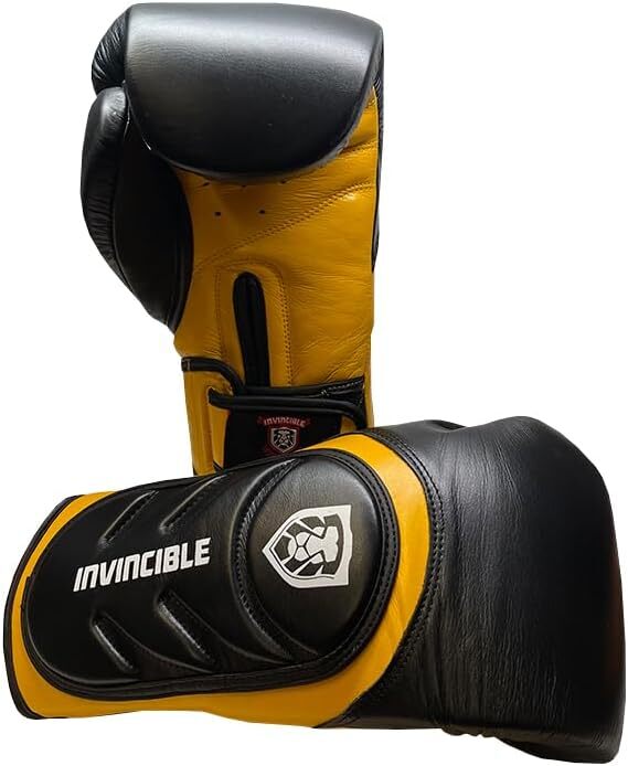 Invincible Fight Gear Professional Hook and Loop Leather Training Boxing Gloves