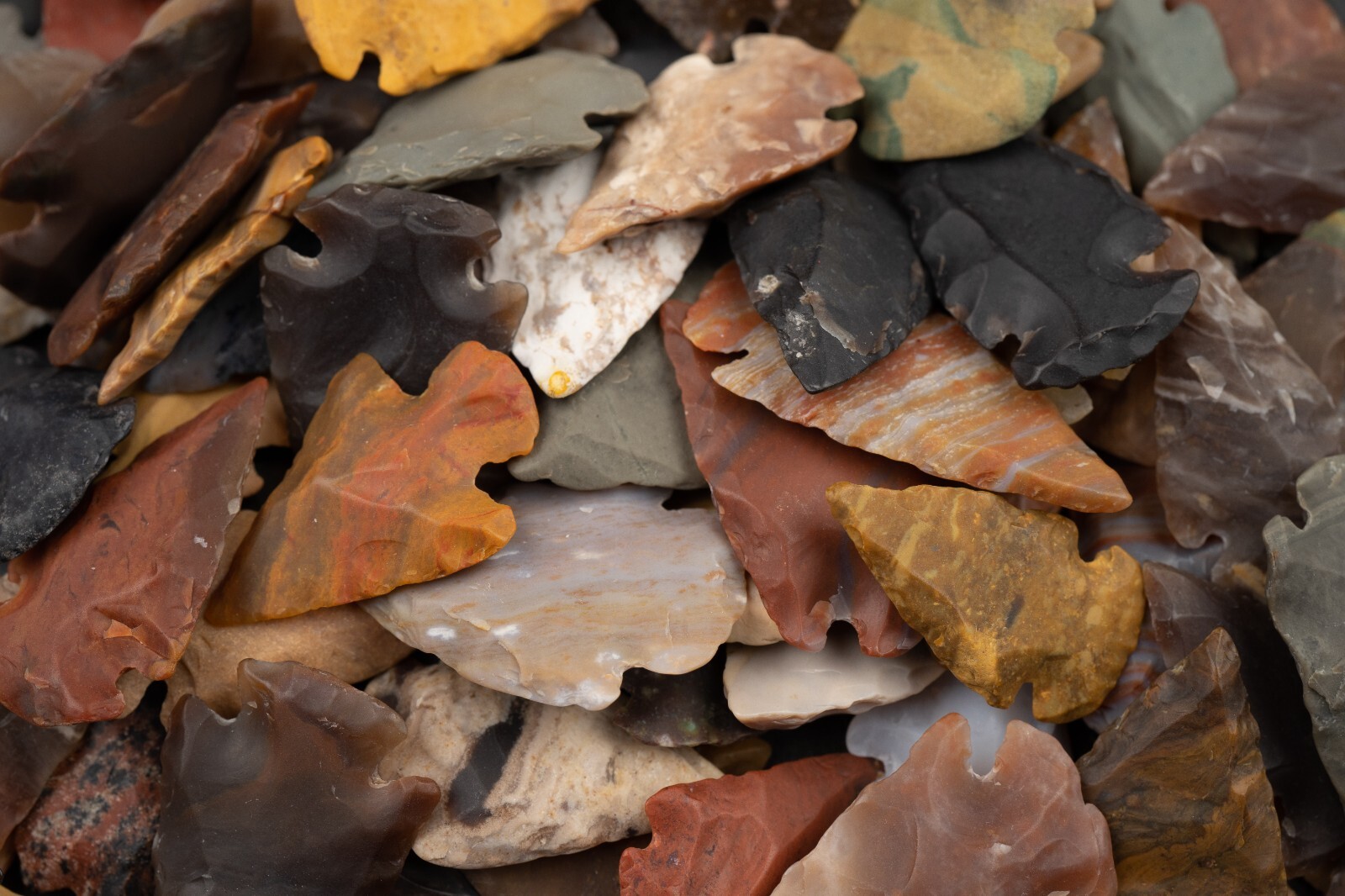 ** 10 PC River Washed Flint Arrowheads Ohio Collection Points Size 1"-1.2" **