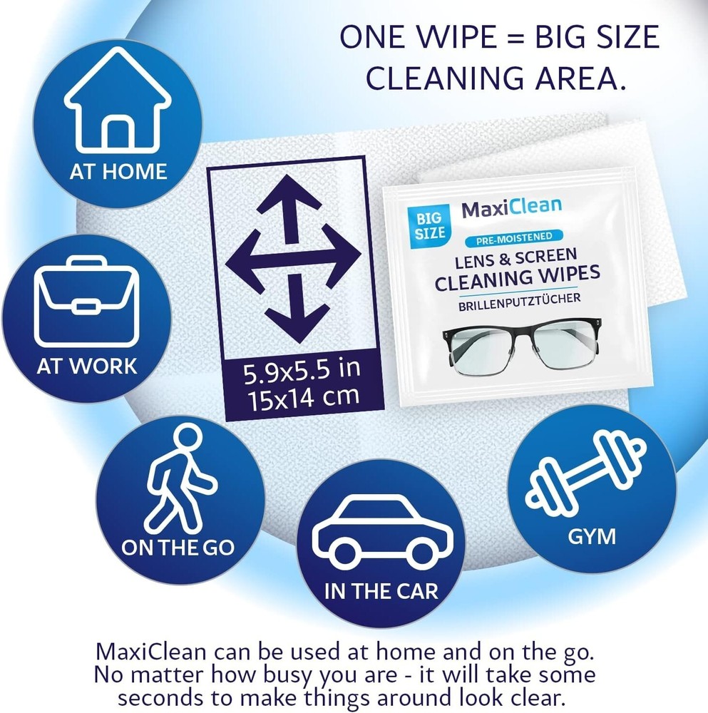 Eco-Friendly 400 Count Lens Wipes - Effective Cleaner for Glasses & Electronics