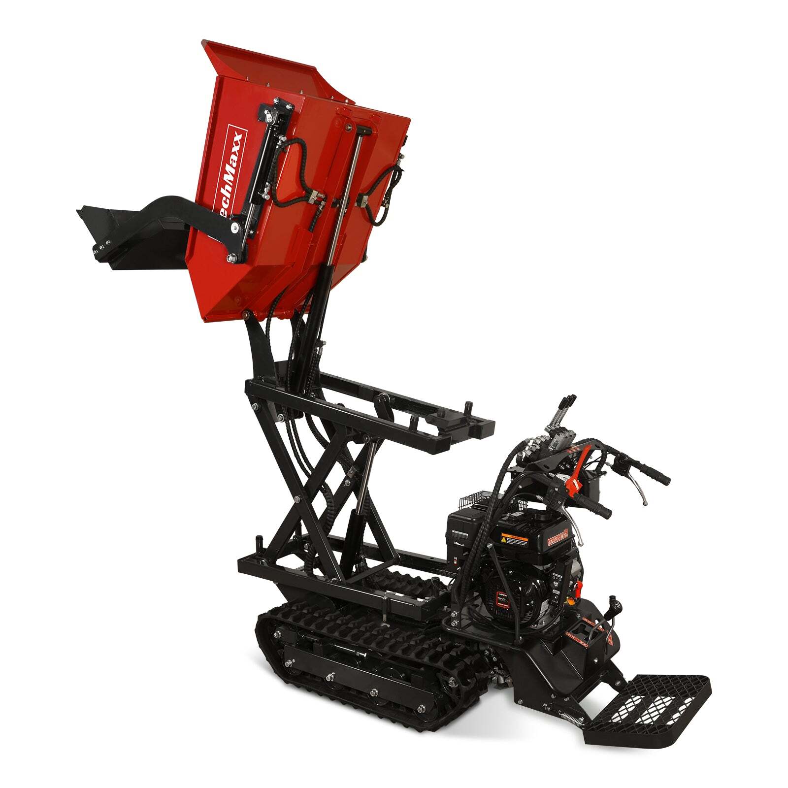 MechMaxx 1100Lbs Capacity Barrow 302cc 10HP E-Start Gas Tracked Dumper, D50HTFL