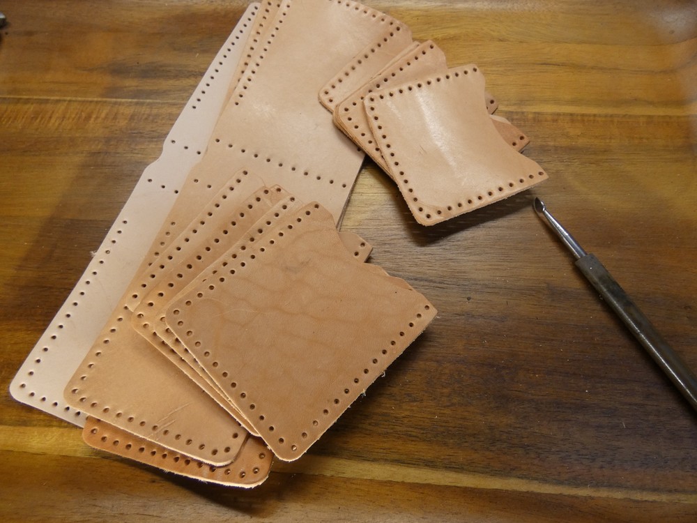 Leather wallet Spring Clip- Kit HAND STITCH-5 Sets