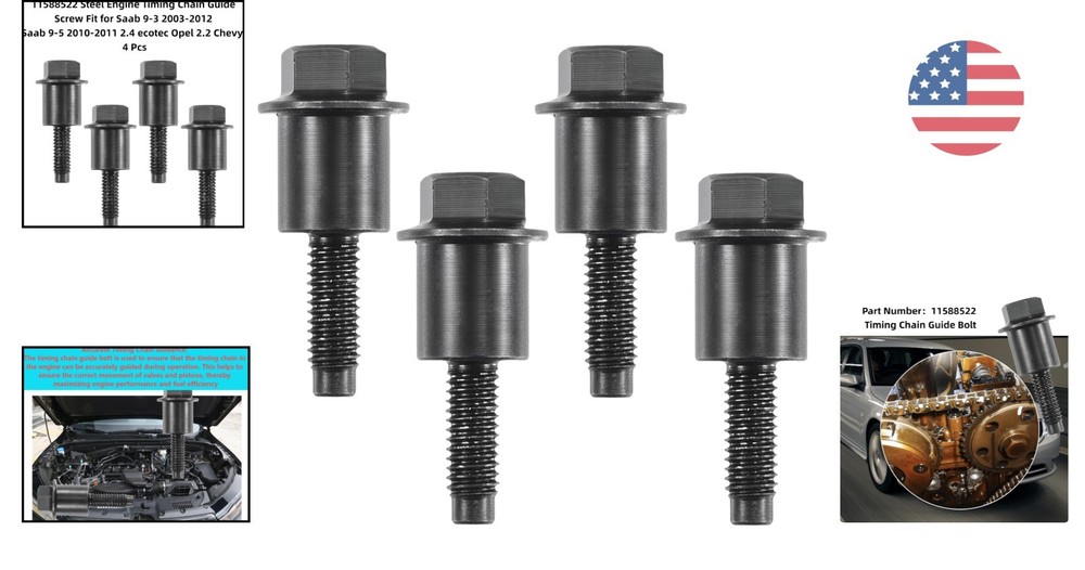 4 PACK 11588522 Timing Chain Guide Bolt Replace 11588522, Steel Engine Timing Ch