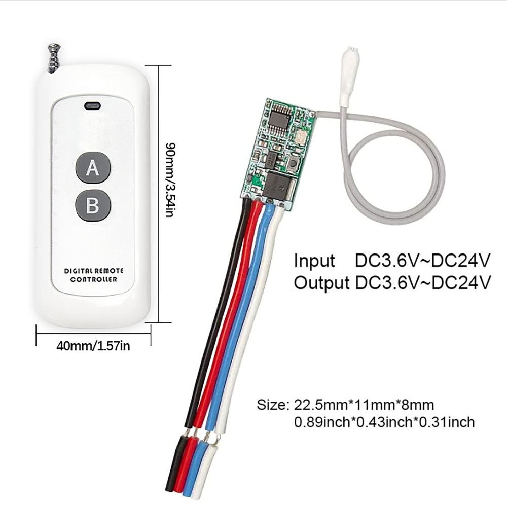 Mini Relay Wireless Switch, 433Mhz Remote Control Relay Switch, 984FT Long Ra...