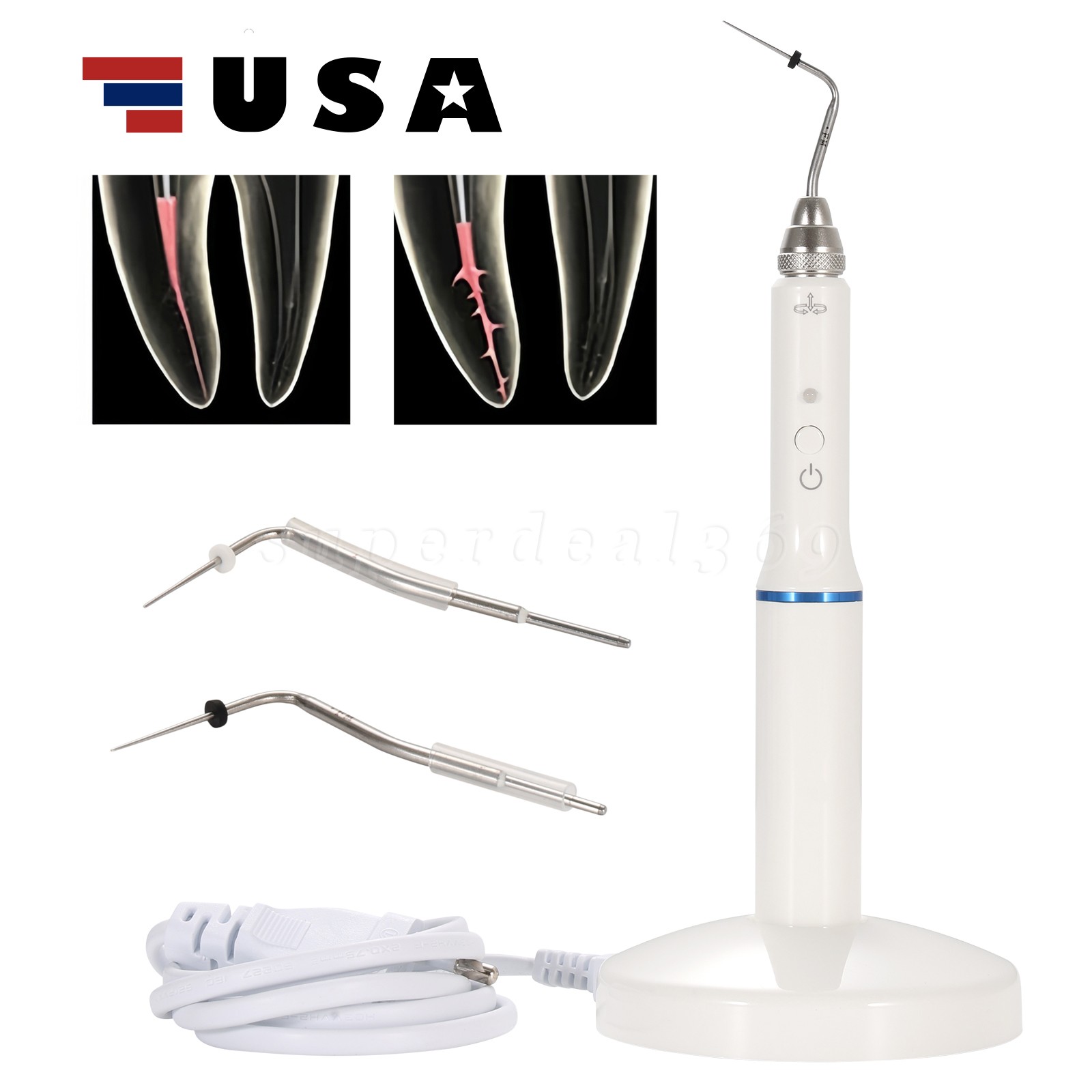 Dental Cordless Gutta Percha Obturation System Endo Heated Pen With 2 Tips