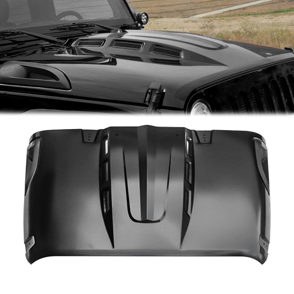 for 2007-2018 Jeep Wrangler Rubicon JK JKU heat extract Vented AVG Steel Hood