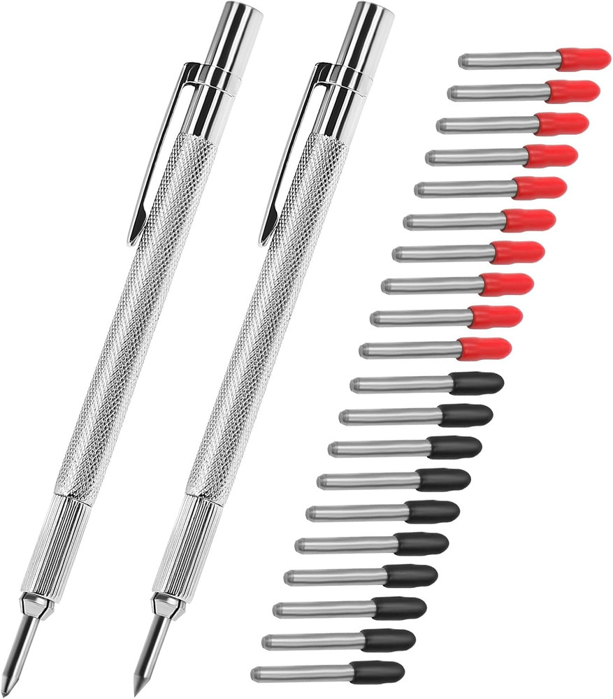 2 Pack Tungsten Carbide Scriber with Magnet, with Extra 20 Marking Tip,Scribe...