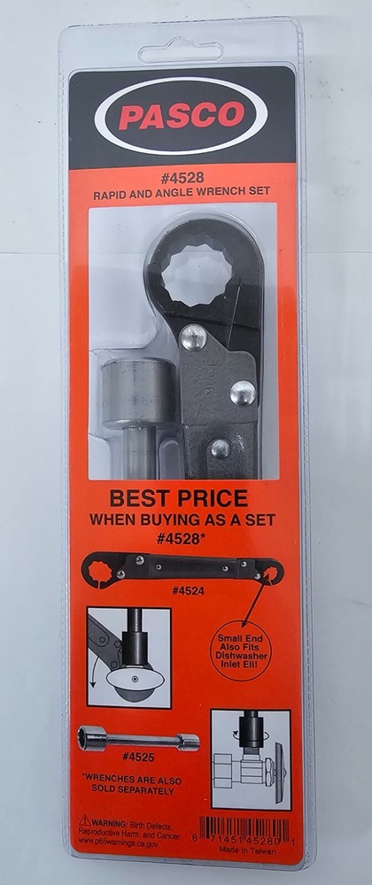 PASCO 4528 ANGLE-ON AND KWIK TITE WRENCH COMBINATION PACK