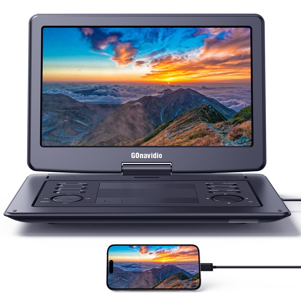 19" Portable DVD Player w/ 16'' Large Screen 6 Hours Sync Screen Last Memory USB