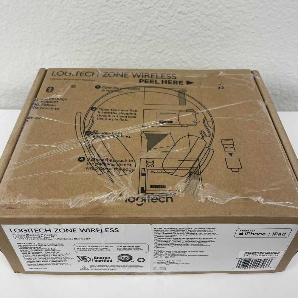 Logitech Zone Wireless Noise-Canceling On-Ear Headset (UC / USB Type-C, OEM Pack