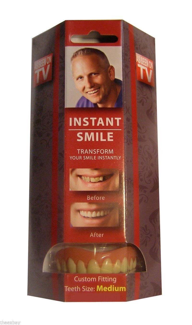 SECURE INSTANT SMILE DELUXE False Fake Cosmetic Veneer Teeth AS SEEN ON TV