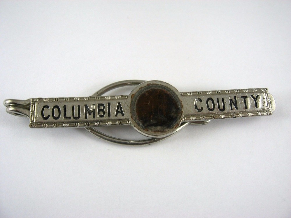 Vintage Tie Bar: Columbia County (Middle Insert Missing!)