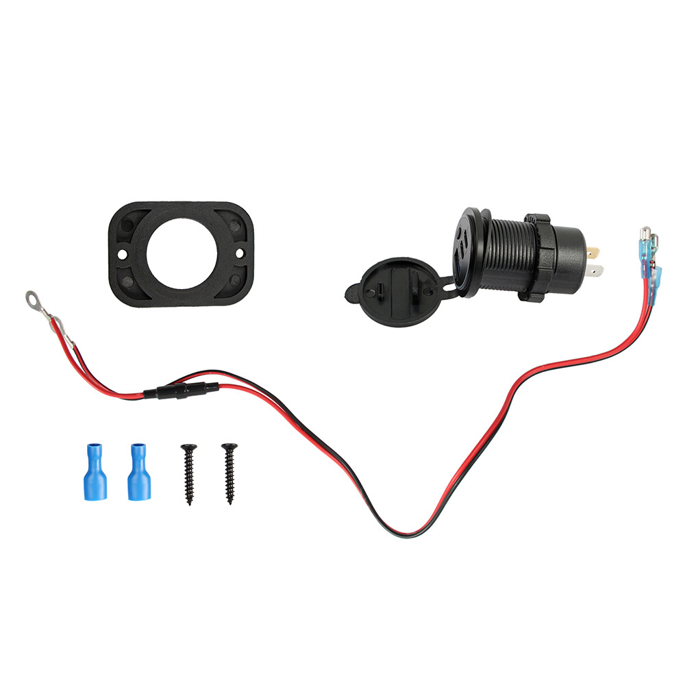 12V-24V QC3.0 + PD USB C Car Fast Charger Power Socket Outlet for Boat RV Marine