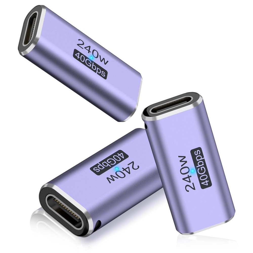3 Pack USB C Coupler, USB Type C Female to Female Adapter Extender Compatible...