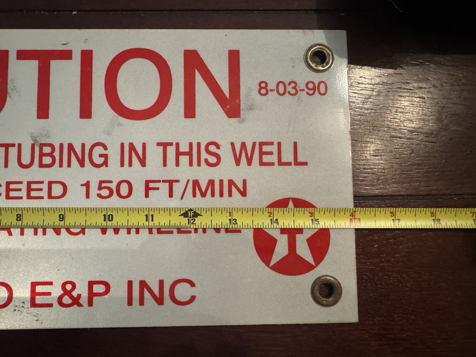 Aluminum Texaco Sign 1990