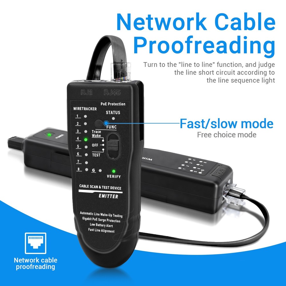 Wire Tester RJ45 RJ11 Cable Tracker Line Finder Multifunction Wire Tracker