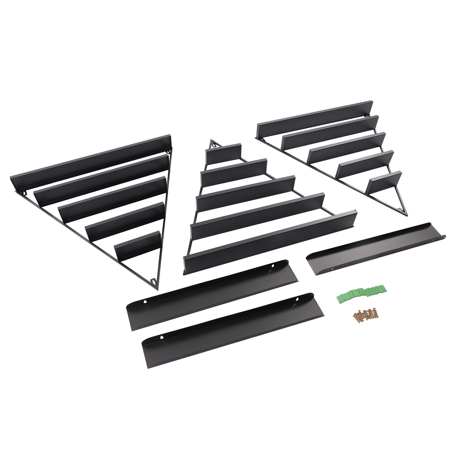 Black 5 Tiers Wall-Mount Metal Nail Polish Display Racks Floating Perfume Racks