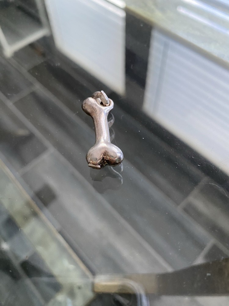 Silver Tone Dog Bone Charm