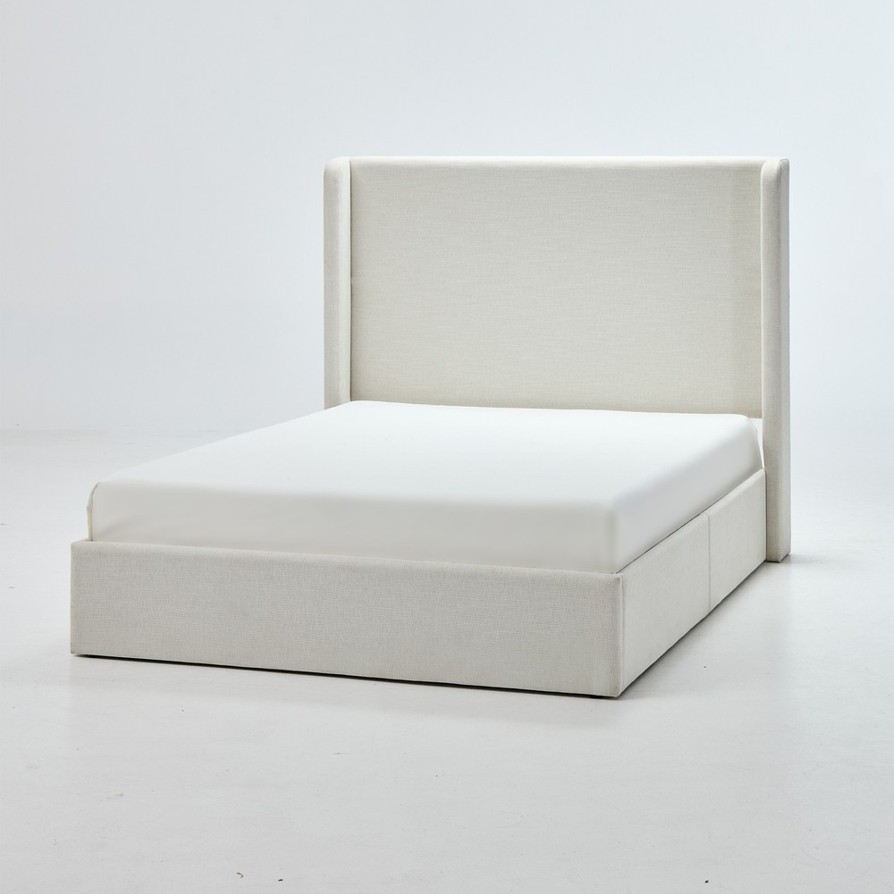 Carmen Upholstered Wingback Bed / Upholstered Platform Bed Frame / 52" High He