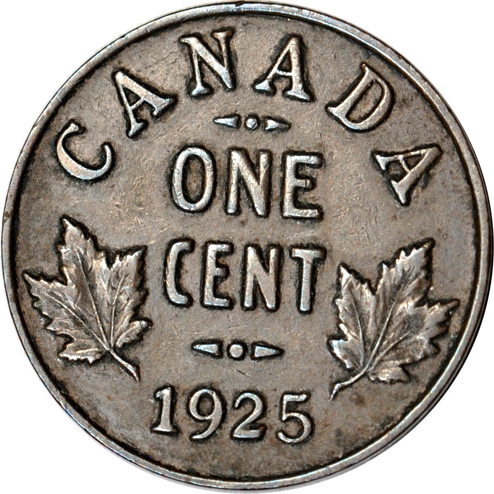 1925 1C Canada One Cent XF K19186