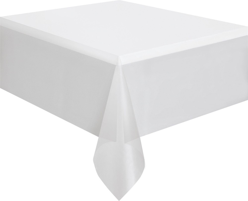 Clear Solid Rectangular Plastic Table Cover 54"x108", 1 Count – Premium Quality