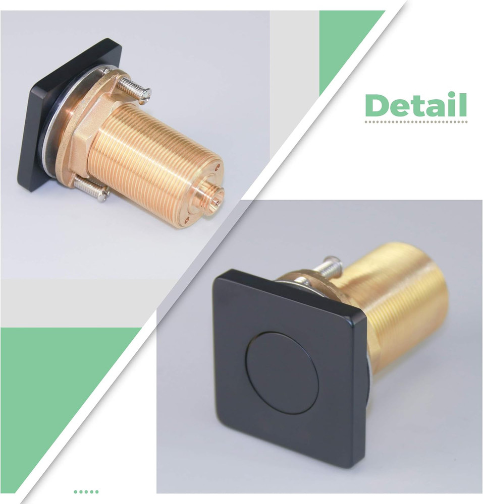 ALL Brass Air Switch Button for Sink Top Counter Top Garbage Disposal Part(Squar