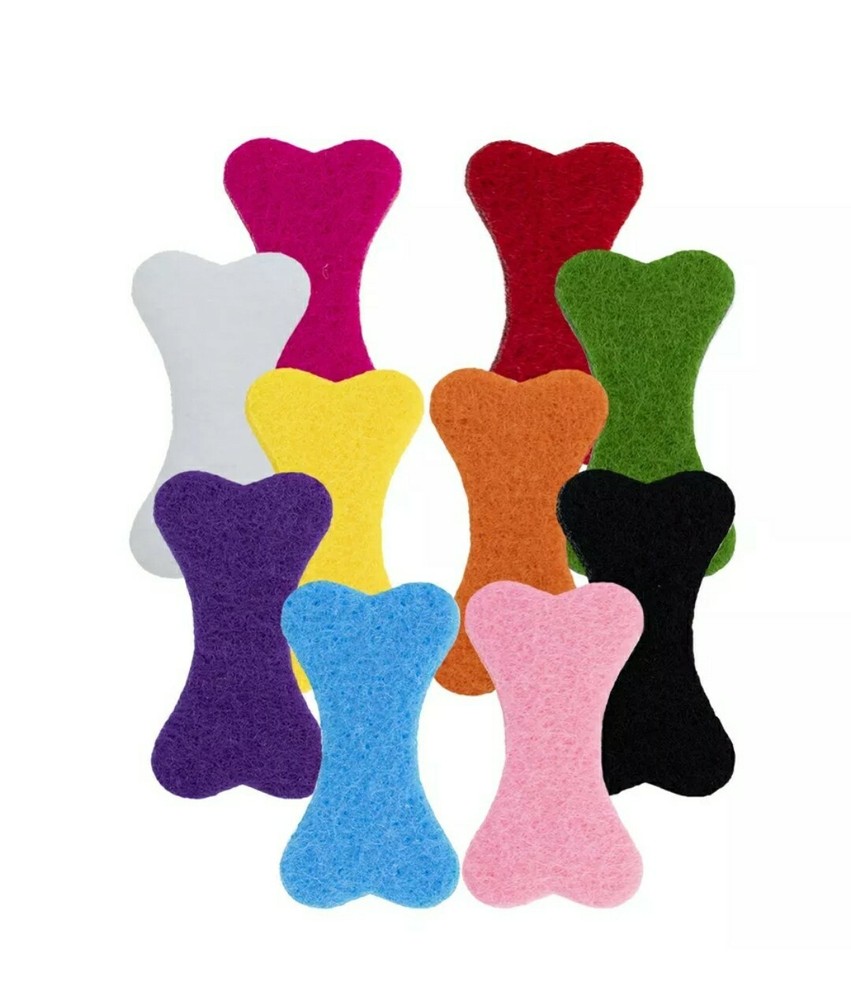 New! Lot 30pcs Dog Bone Locket Felt Pads Replacememts Essential Oil Diffuser