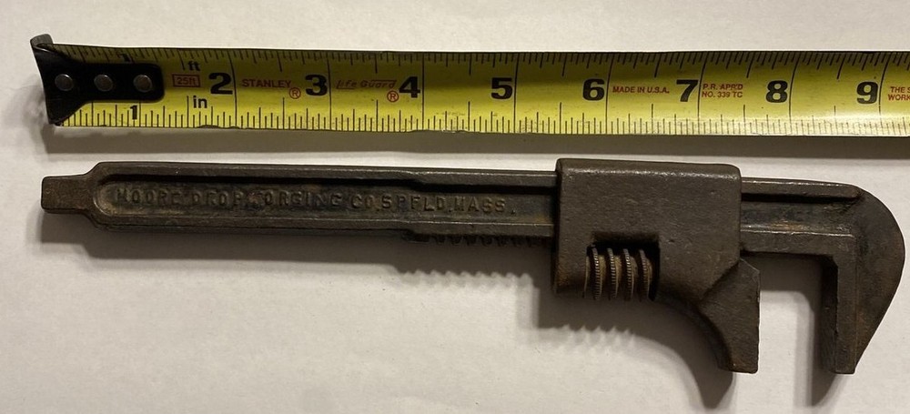 Vintage Moore Drop Forging Co. Monkey Wrench 9 1/4” Tool Springfield MA C8