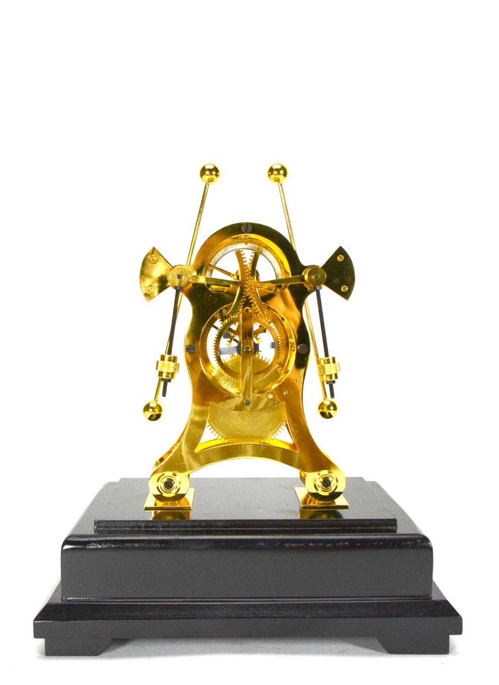 24K Harrison Style Grasshopper Escapement Double Pendulum Skeleton Sea Clock