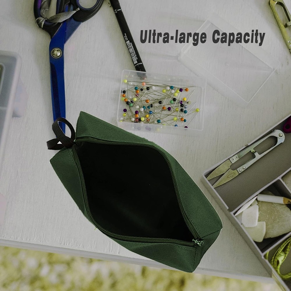 Compact Green Zipper Utility Tool Bag - Organized Storage for Any Tools