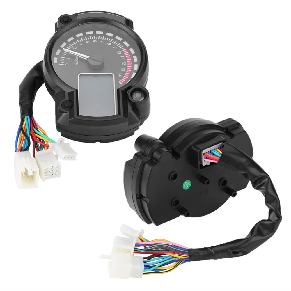 Waterproof Motorcycle Speedometer Speed Sensor Odometer Tachometer LCD Display