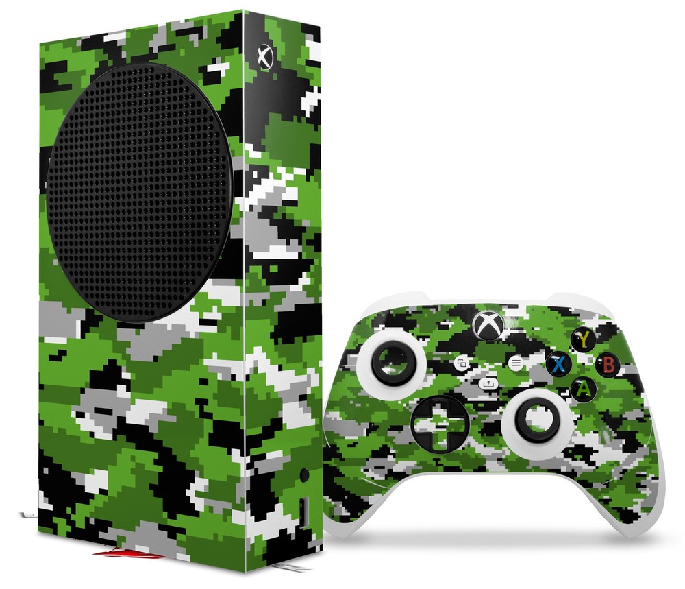 Skin Wrap for XBOX Series S Console Controller Digital Camo Green