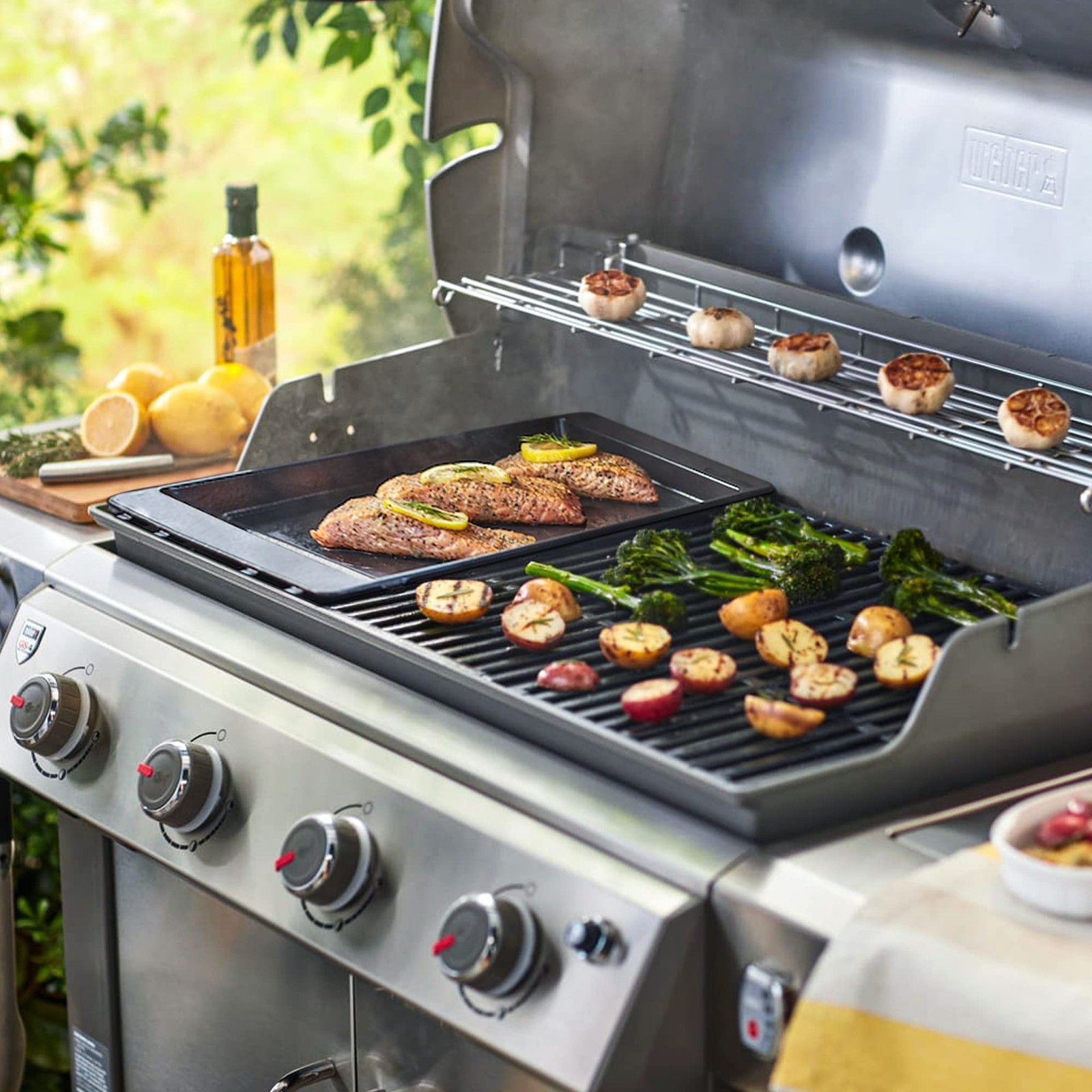 Grill Griddle 7566 Griddle Replacement Parts Cast Iron Griddle for Weber Gene...